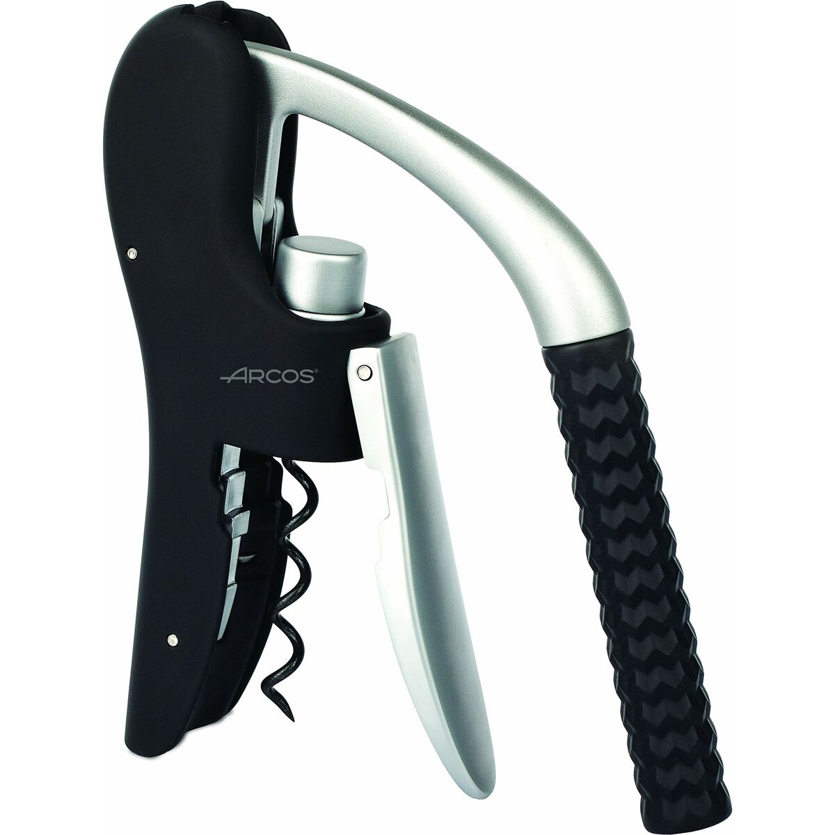 Corkscrew Arcos Silver Black ABS Zinc