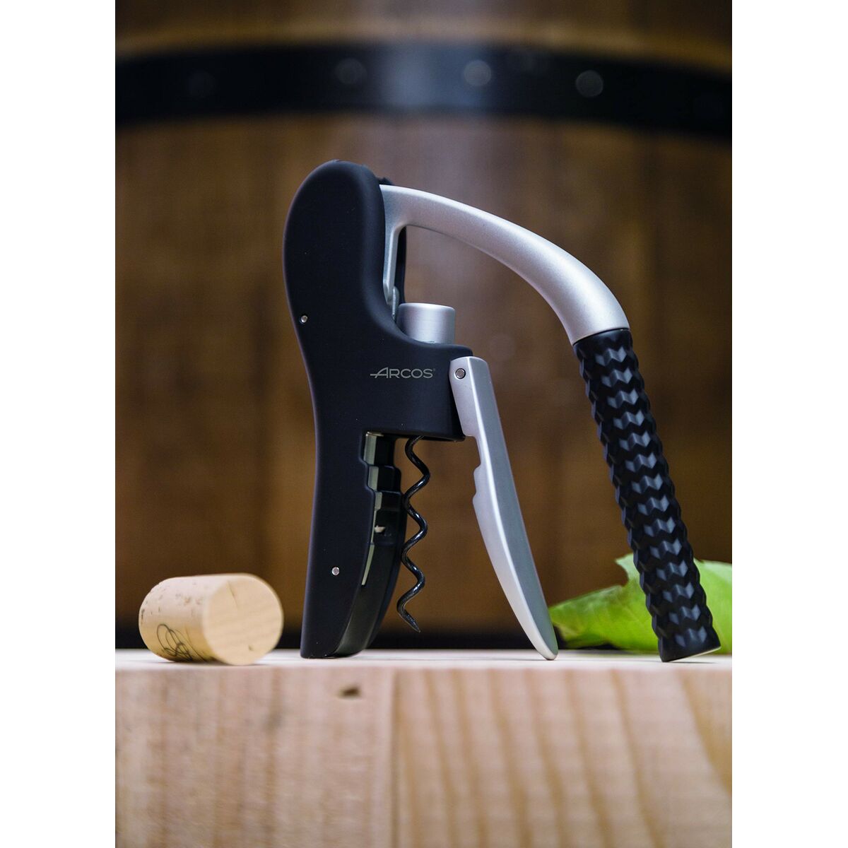 Corkscrew Arcos Silver Black ABS Zinc