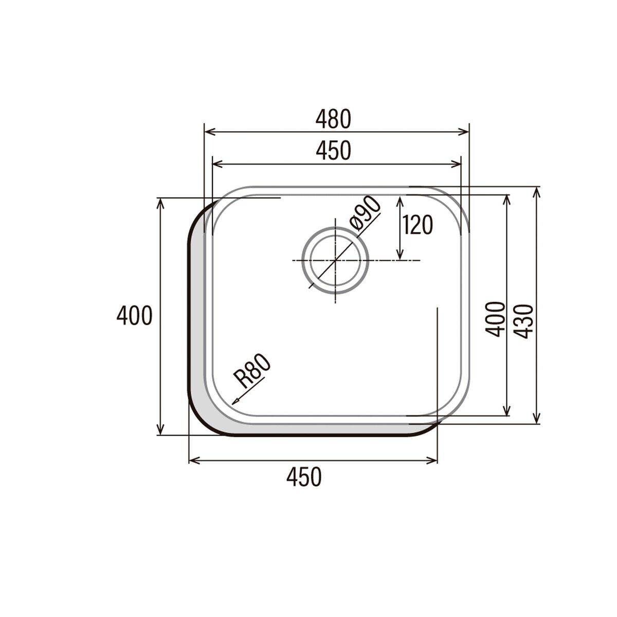 Sink with One Basin Cata CB4540