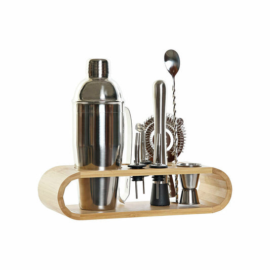 Cocktail Set DKD Home Decor Bamboo Stainless steel (9 pcs) (9 x 9 x 25 cm) (750 ml)