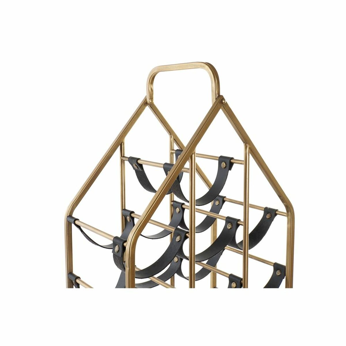 Bottle rack DKD Home Decor Black Golden Metal Plastic 37,5 x 24,5 x 82 cm