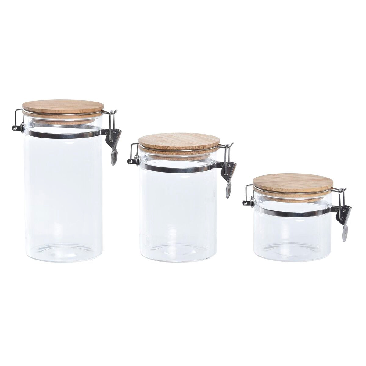 3 Tubs DKD Home Decor Transparent Natural 14 x 10 x 26,3 cm