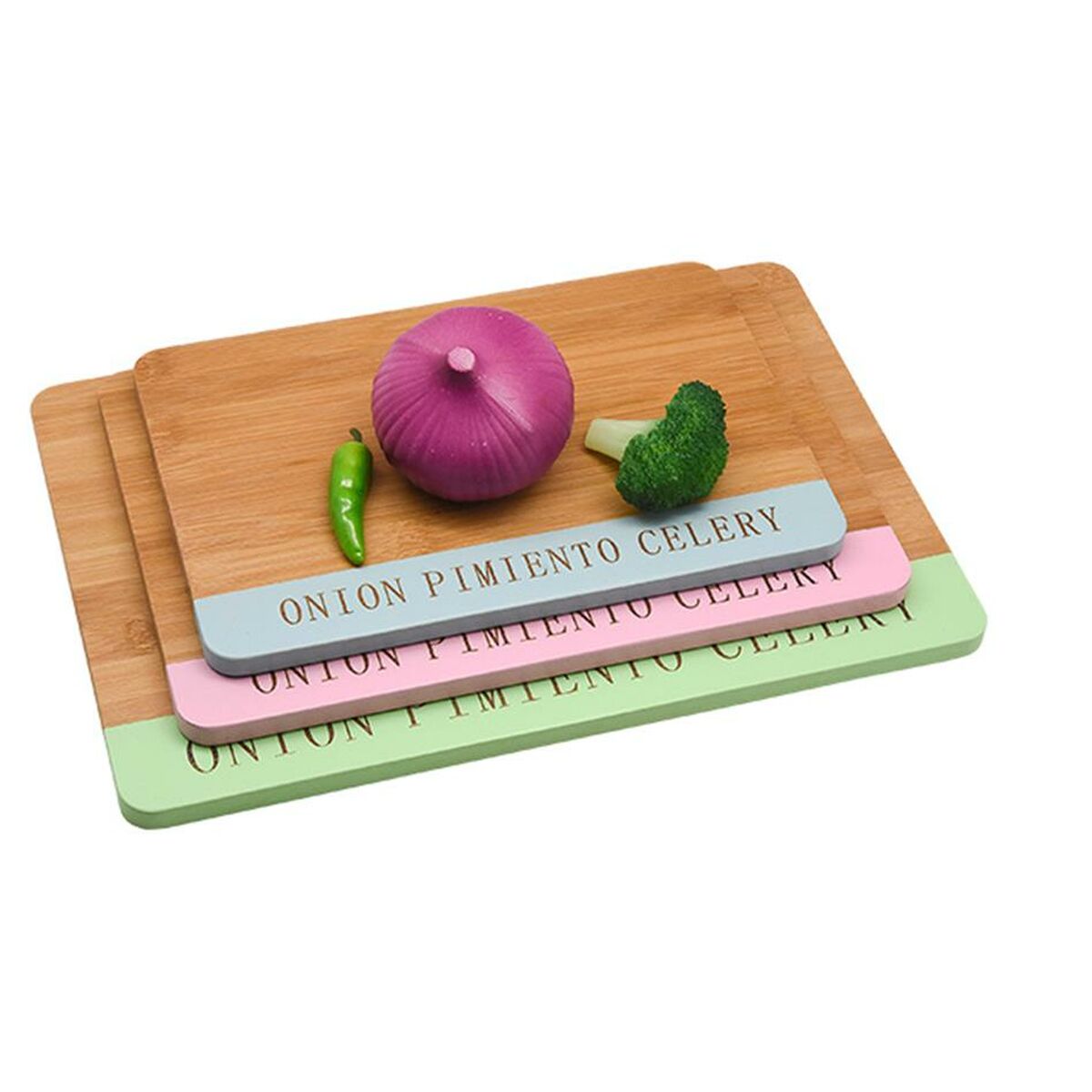 Cheeseboard DKD Home Decor 33,5 x 24 x 2 cm Blue Pink Stainless steel Green (3 Pieces)