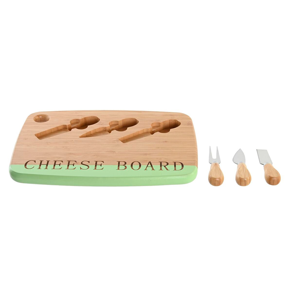 Cheeseboard DKD Home Decor 33,5 x 24 x 2 cm Blue Pink Stainless steel Green (3 Pieces)