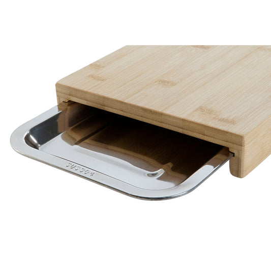 Cutting board DKD Home Decor Natural Bamboo Stainless steel 28 x 21,5 x 4,2 cm