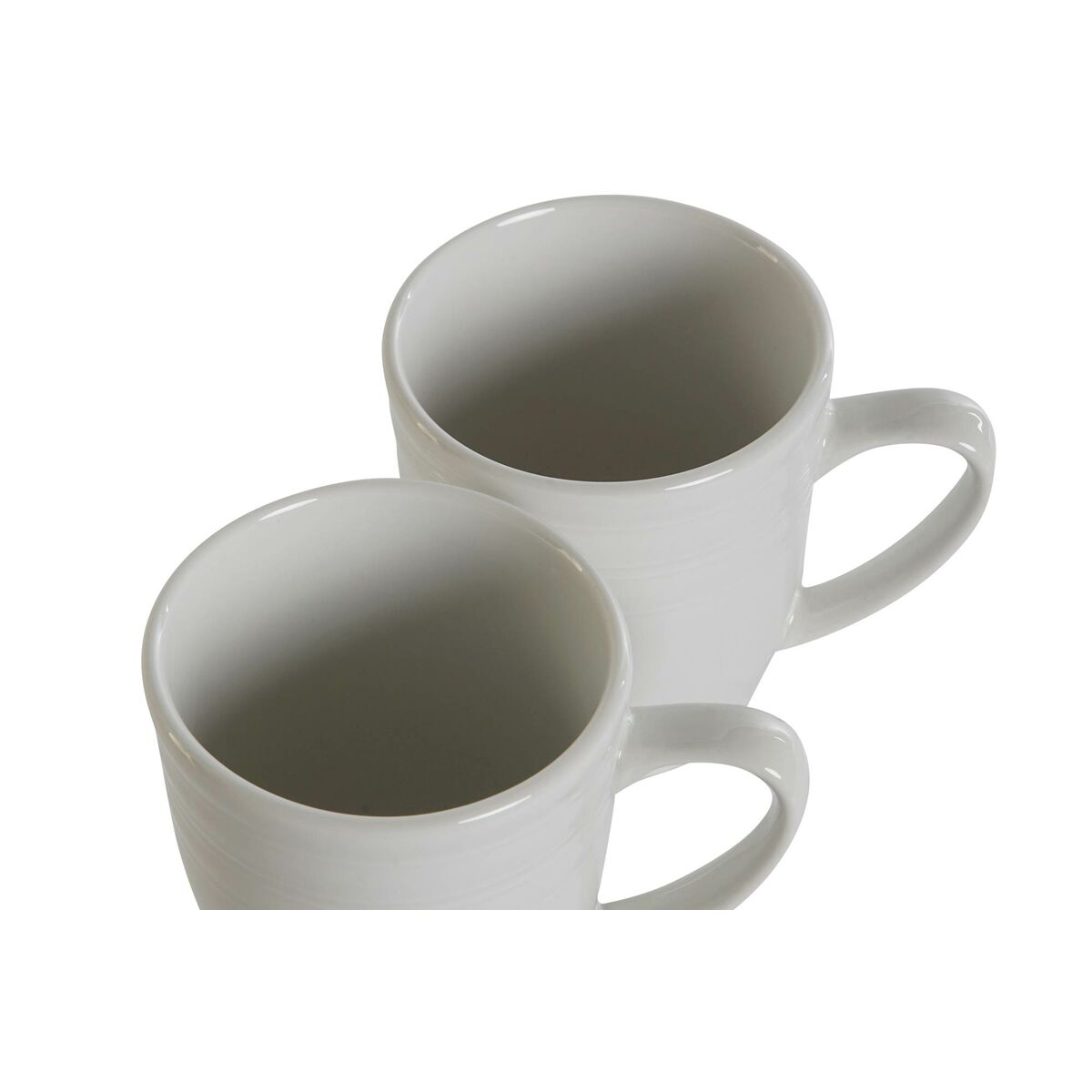 4 Piece Mug Set DKD Home Decor White Porcelain 330 ml