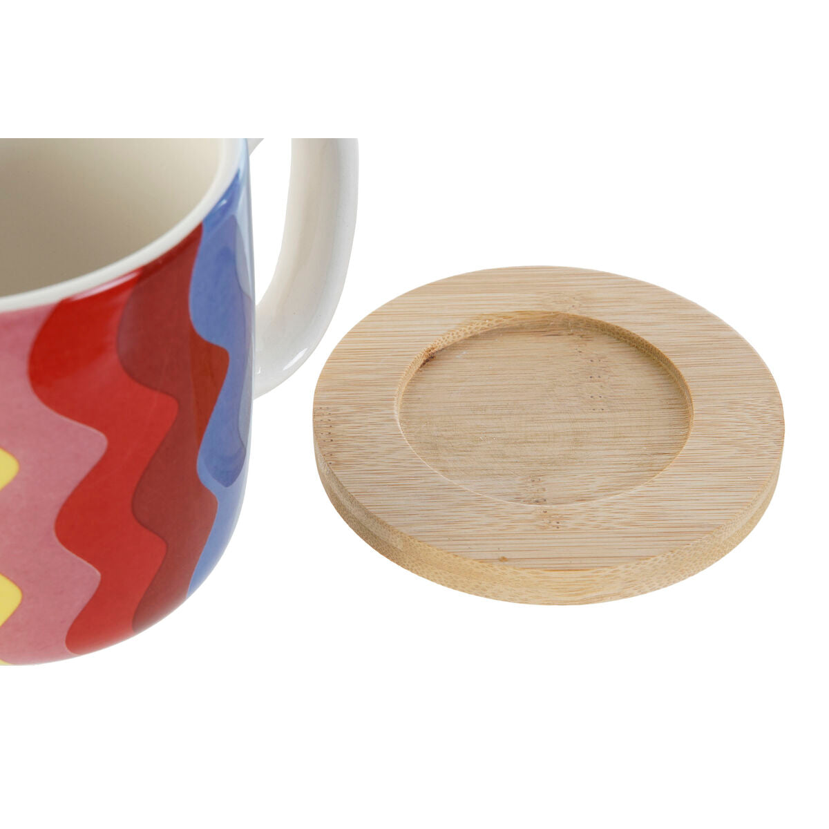 Piece Coffee Cup Set DKD Home Decor Multicolour Coral Bamboo Dolomite 180 ml