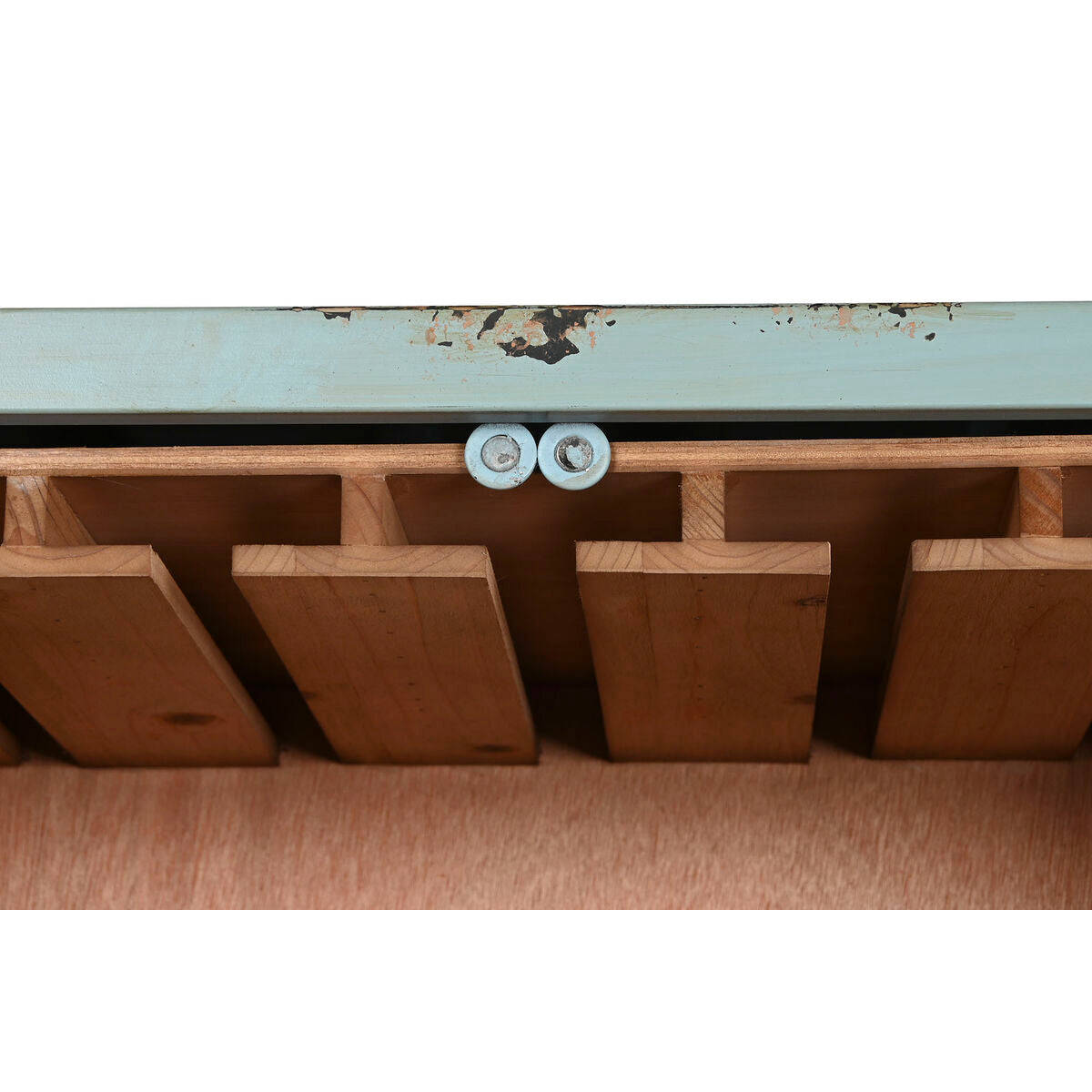 Bottle rack Home ESPRIT Turquoise Metal MDF Wood 76,5 x 39,5 x 157,5 cm