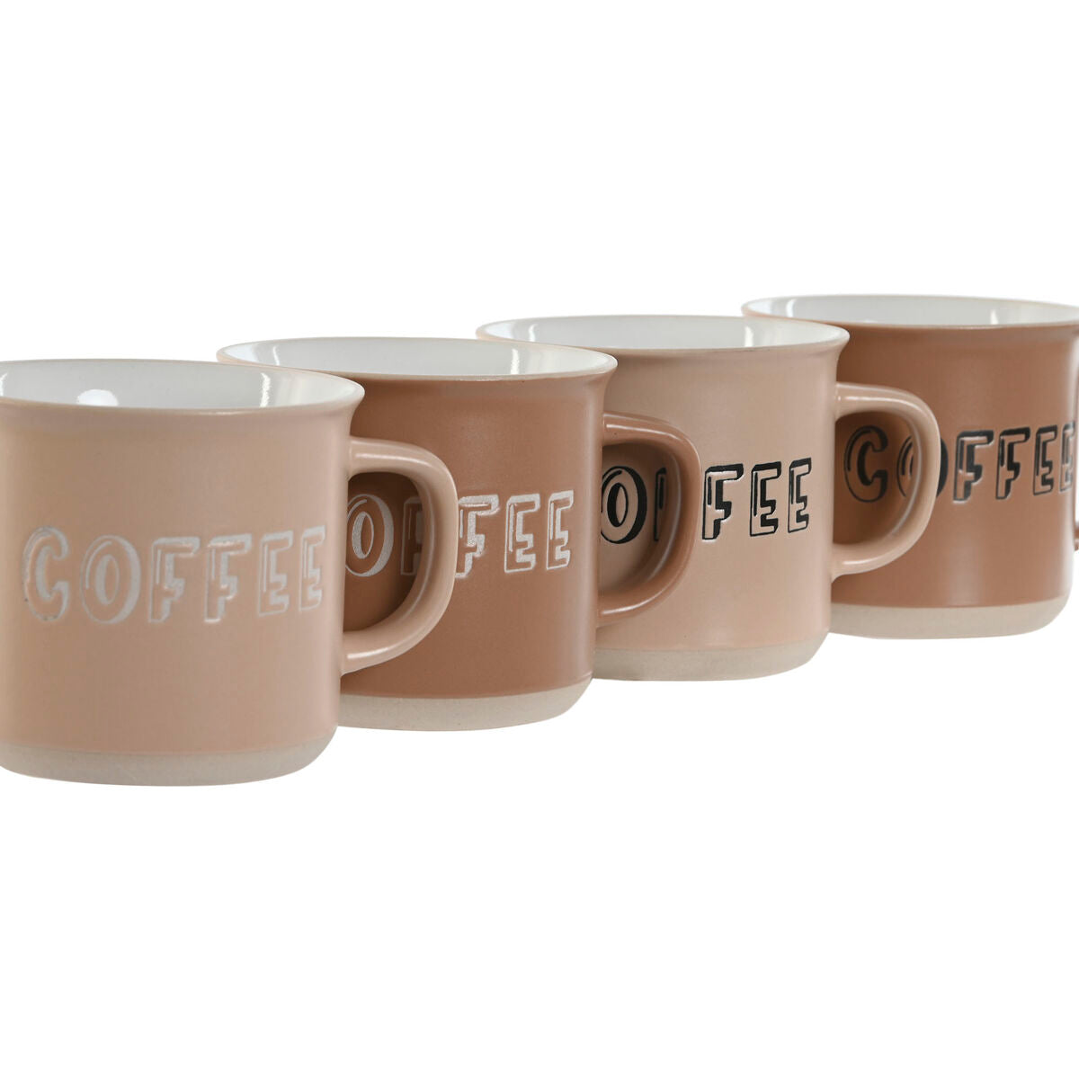 4 Piece Mug Set Home ESPRIT Brown Stoneware