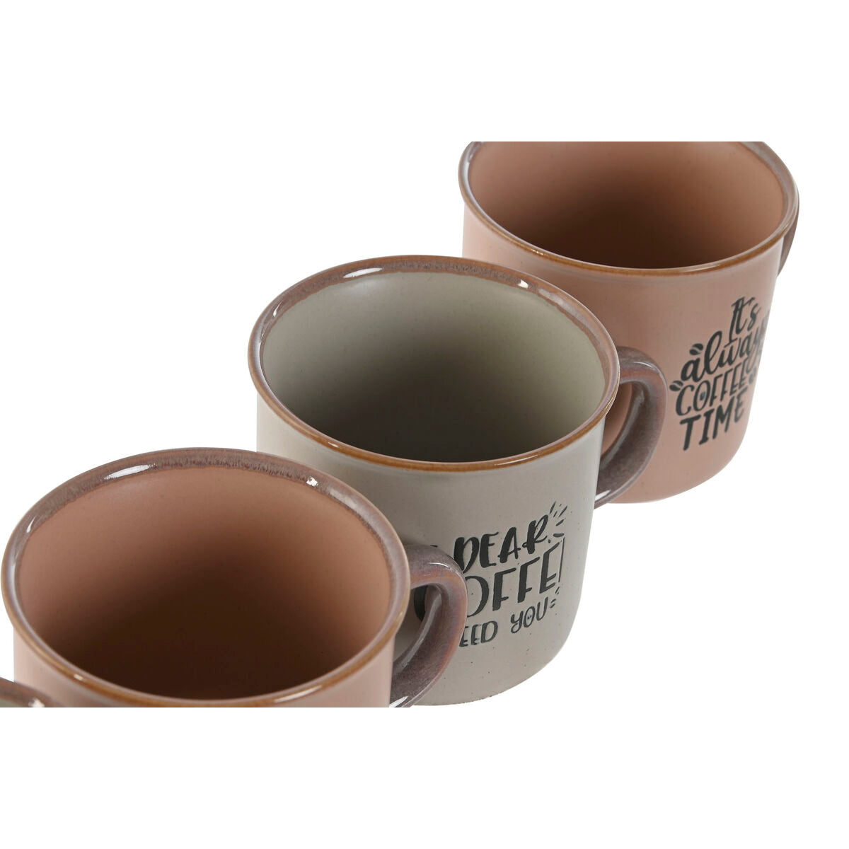 Piece Coffee Cup Set Home ESPRIT Blue Pink Stoneware 4 Pieces 180 ml