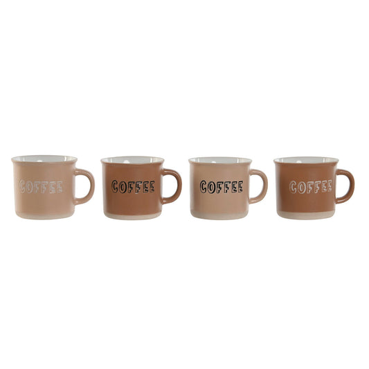 Piece Coffee Cup Set Home ESPRIT Brown Stoneware 4 Pieces 180 ml