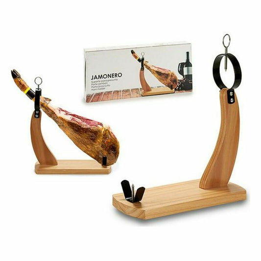 Wooden Ham Stand Black Brown