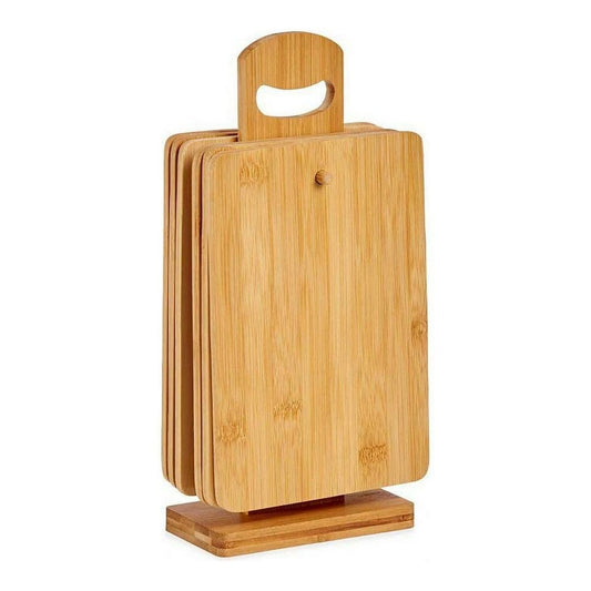 Set Cutting board With support Brown Bamboo (6 Pieces) (21 x 14 x 0,8 cm)