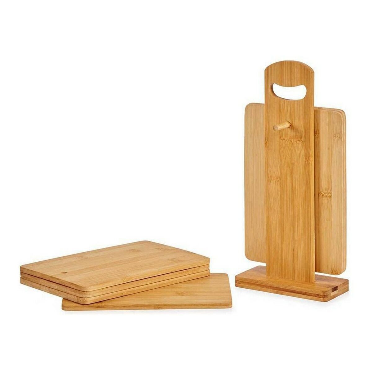 Set Cutting board With support Brown Bamboo (6 Pieces) (21 x 14 x 0,8 cm)