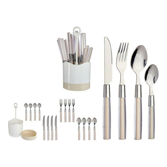 Cutlery Set 16 Pieces Silver Beige Stainless steel