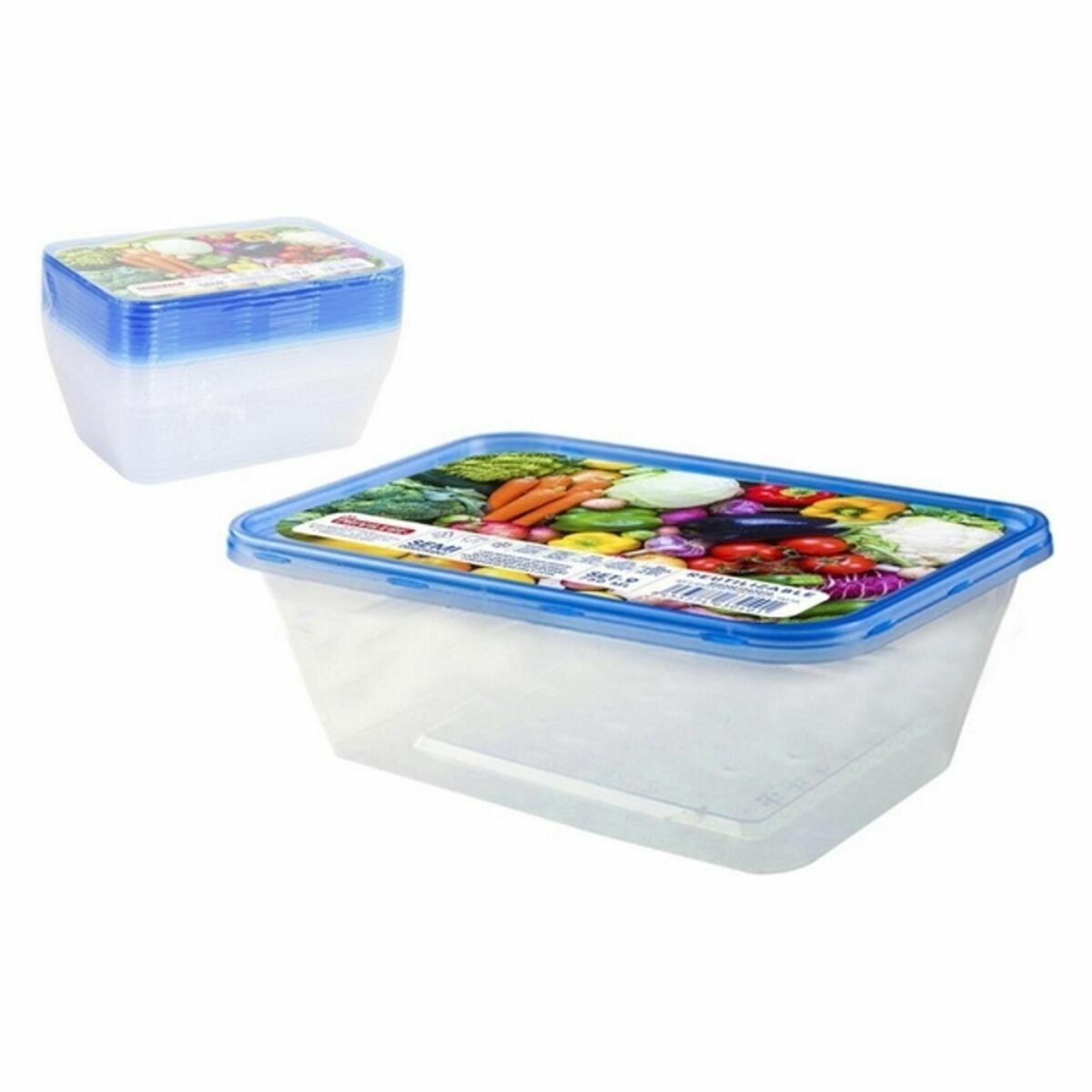 Set of lunch boxes Privilege 49787 Rectangular 750 ml 18 x 12 x 6 cm (24 Units) (9 pcs)