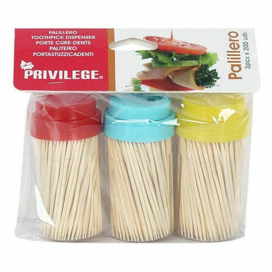 Toothpick holder Privilege (3 pcs) 14 x 4 x 14 cm (36 Units)