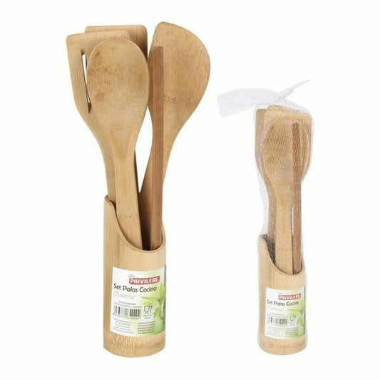 Kitchen Utensils Set Privilege Bamboo 30 cm (5 Pieces) (6 Units)