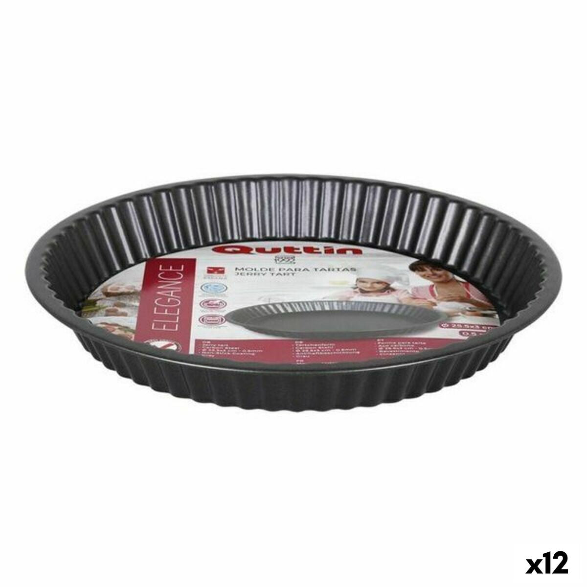 Baking tray Quttin 41999 (25,5 x 3 cm) 25,5 x 3 cm (12 Units)