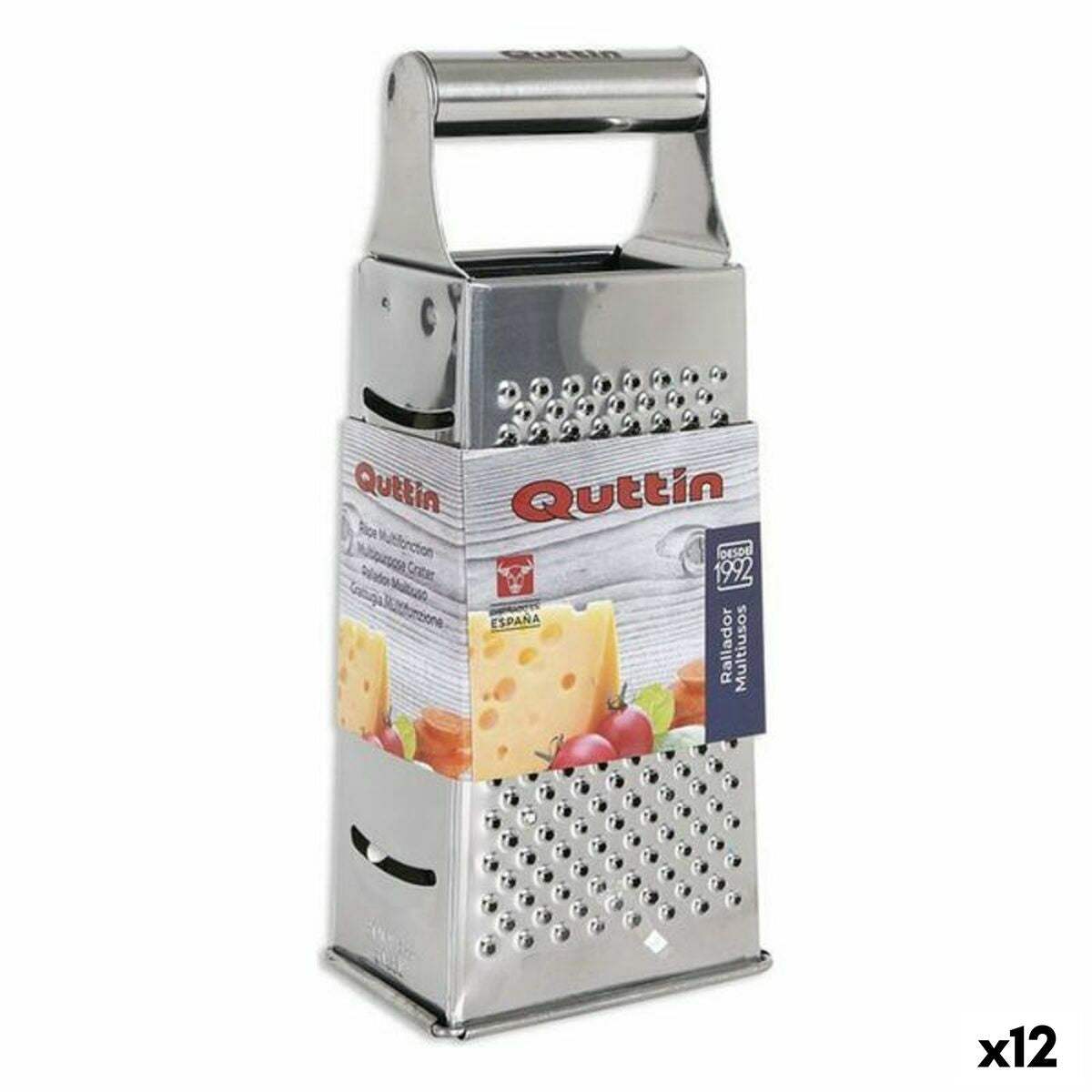 Square Multi-purpose Grater Quttin 53540 (22 x 9,5 x 7 cm) 22 x 9,5 x 7 cm (12 Units)