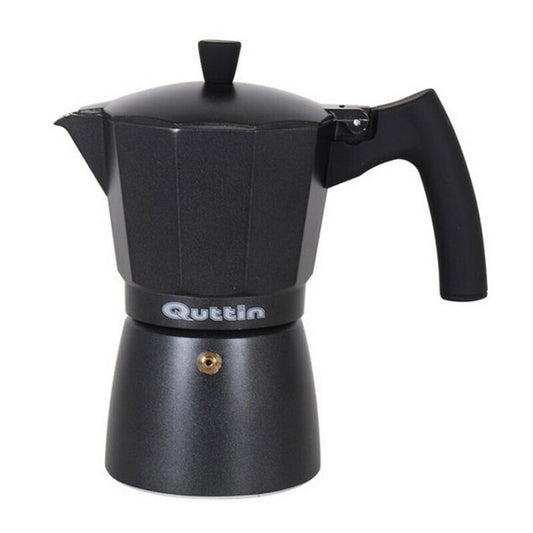 Italian Coffee Pot Quttin Darkblack Induction Black