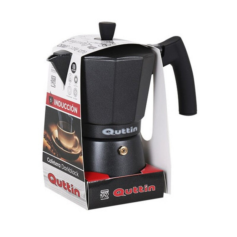 Italian Coffee Pot Quttin Darkblack Induction Black