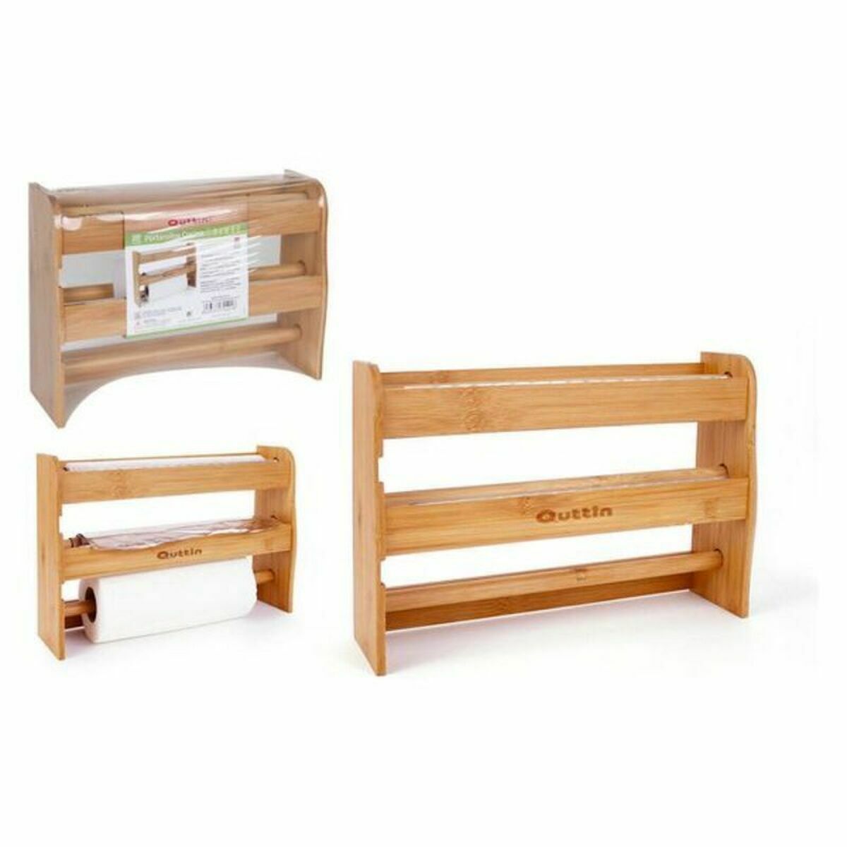 Kitchen Paper Holder Quttin 144914 Bamboo 36 x 10 x 25,5 x 10 cm (6 Units)