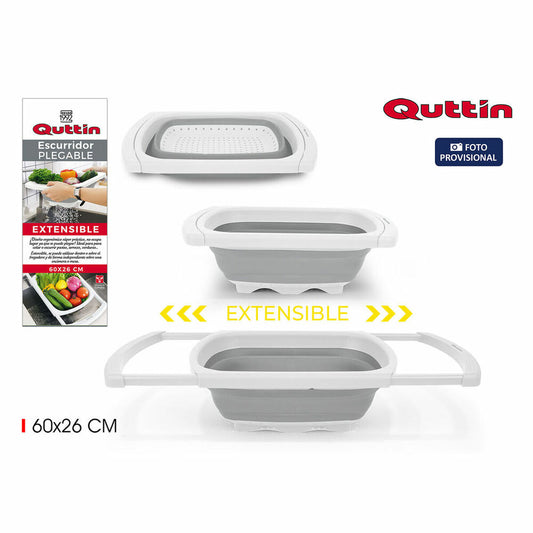 Folding Draining Rack for Kitchen Quttin Extendable (60 x 26 cm)