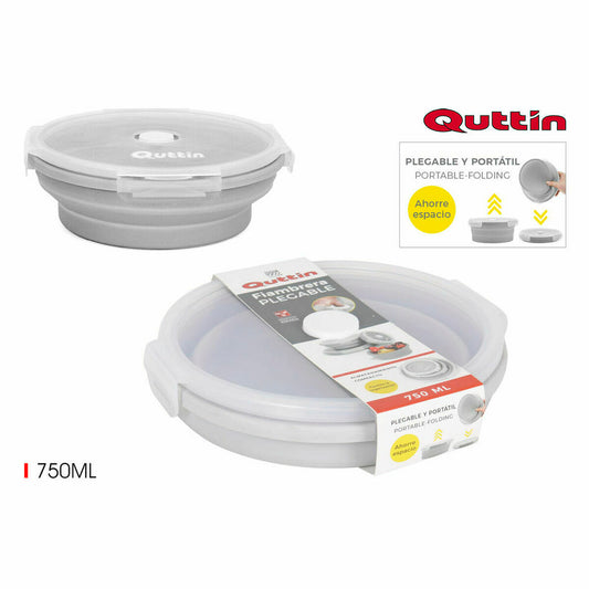 Lunch box Quttin Red Silicone 750 ml 17 x 7 cm (12 Units)