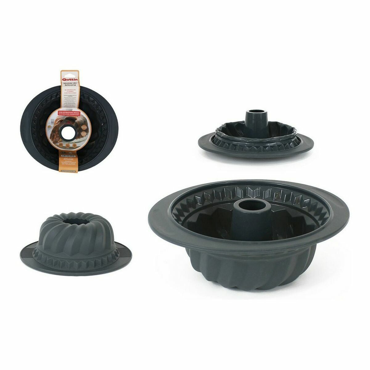 Oven Mould Quttin Silicone Rigid 28,8 x 25,5 x 10 cm (8 Units)