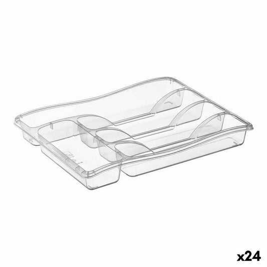 Cutlery Organiser Privilege Transparent 33 x 25 x 5 cm (24 Units)