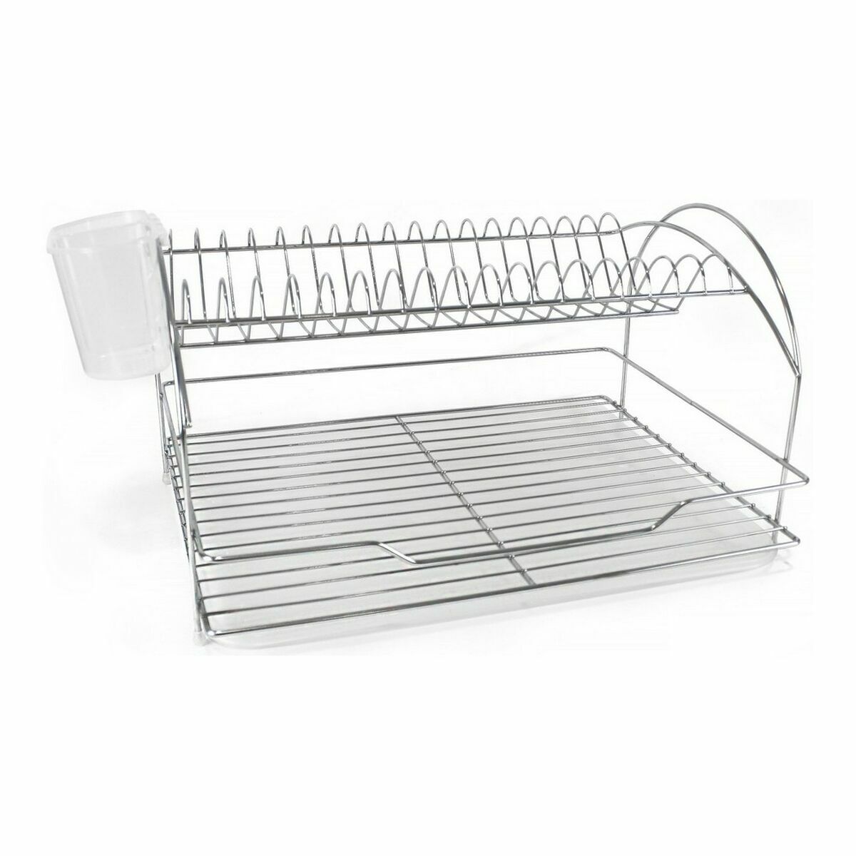 Draining Rack for Kitchen Sink Quttin White Silver Metal 46,5 x 35,5 x 26 cm 4,5 mm (4 Units)