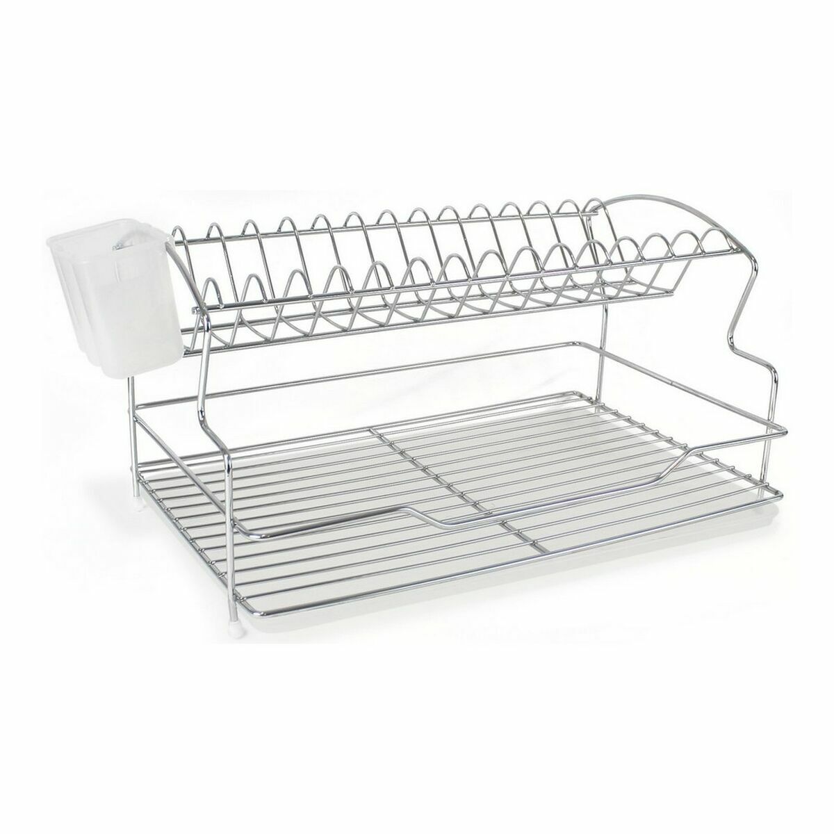 Draining Rack for Kitchen Sink Quttin White Silver Metal 28 x 40,5 x 22 cm 4,5 mm (4 Units)