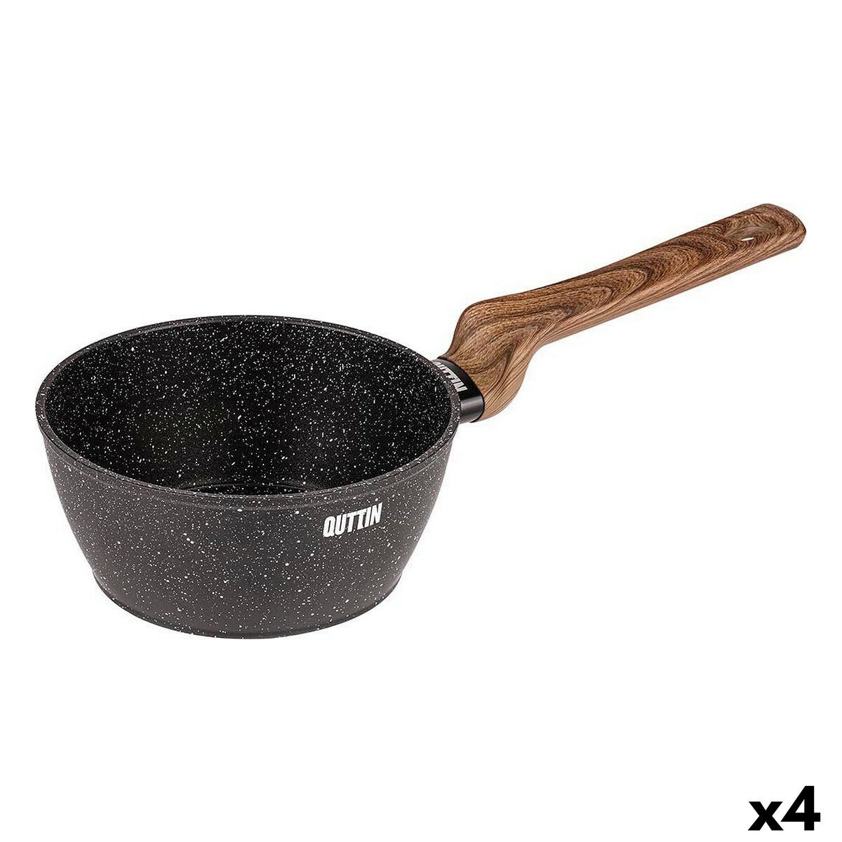 Saucepan Quttin Ecological Black Toughened aluminium Ø 16,6 x 34,6 cm (4 Units)