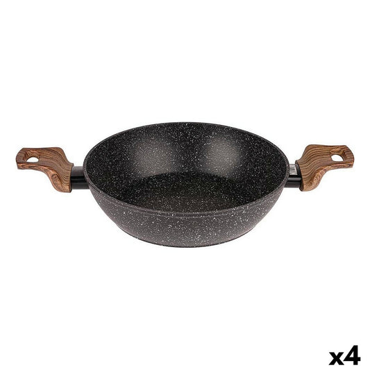 Saucepan Quttin Ecological Black Toughened aluminium 24,5 x 40,5 cm (4 Units)