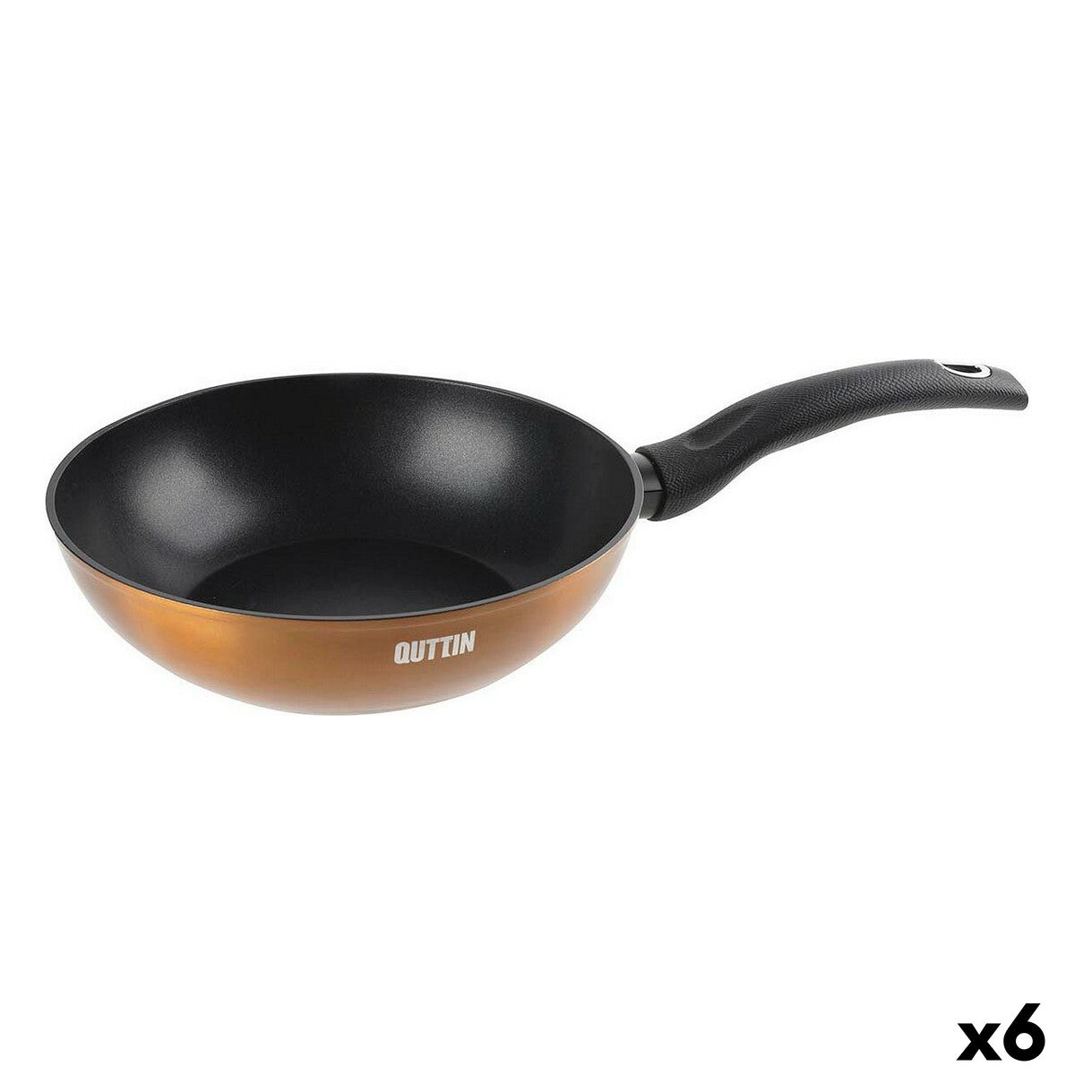 Wok Pan Quttin Foodie Copper 28,5 x 8 x 48 cm (6 Units)