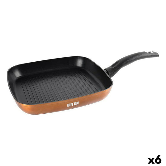 Grill pan Quttin Foodie Copper 28,5 x 48 cm (6 Units)