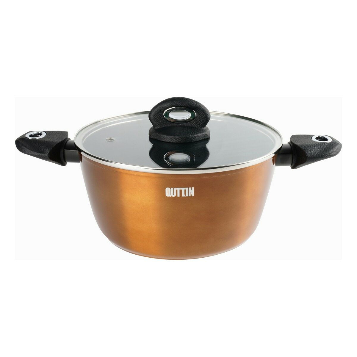 Casserole with lid Quttin Foodie Copper 24,8 x 11,5 x 40 cm (4 Units)