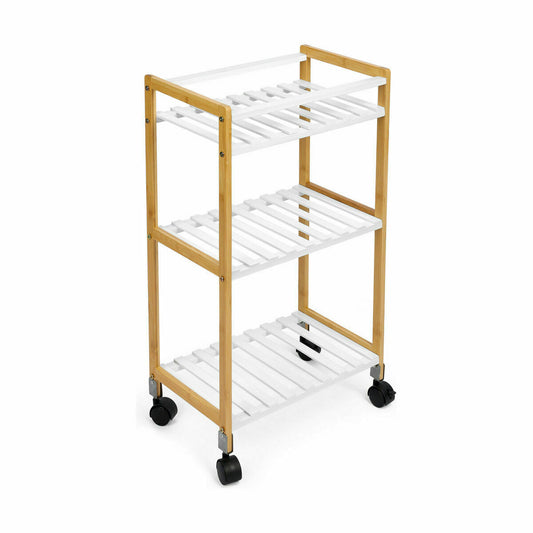 Vegetable trolley Confortime White Bamboo 40 x 25 x 70 cm (2 Units)