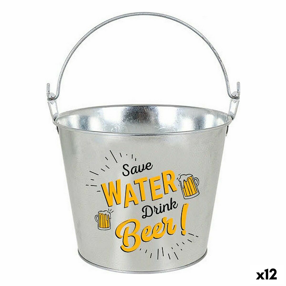 Ice Bucket with Handle and Aluminium Bottle Opener Privilege 5 L 23 x 17 x 18 cm (12 Units)