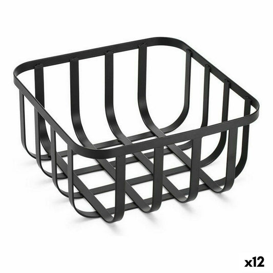 Fruit Bowl Confortime Black Metal 19,5 x 10 cm (12 Units)