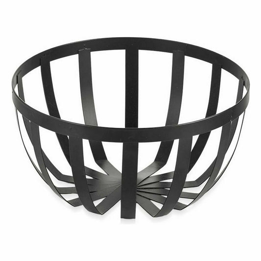 Fruit Bowl Confortime Black Metal 25 x 12,8 cm (12 Units)