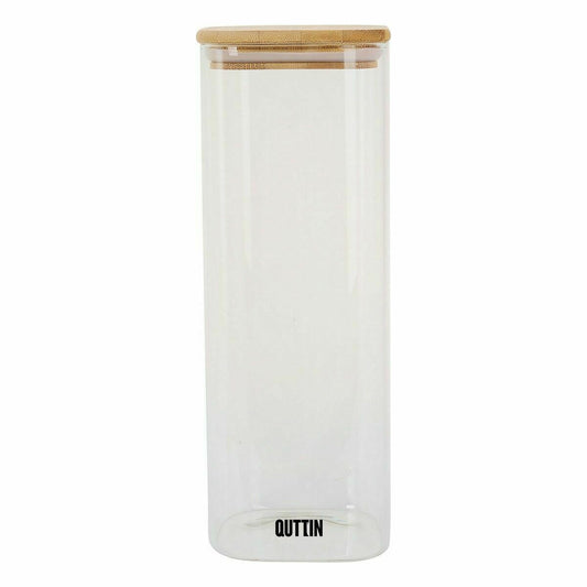 Jar Quttin Bamboo Squared 2,15 L 10,2 x 28 cm (12 Units)