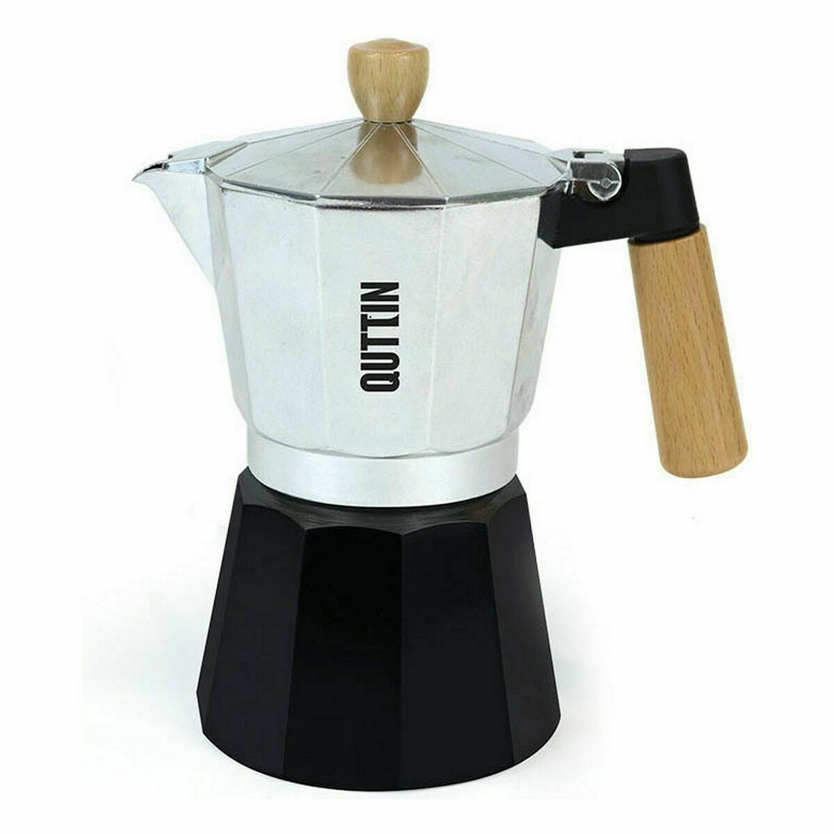 Italian Coffee Pot Quttin 9 Cups Wood Aluminium (6 Units)