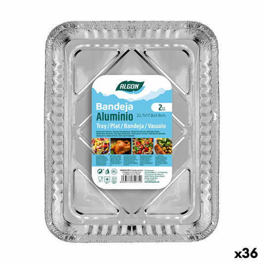 Set of trays Algon Rectangular 22,7 x 17,8 x 3,9 cm (36 Units)