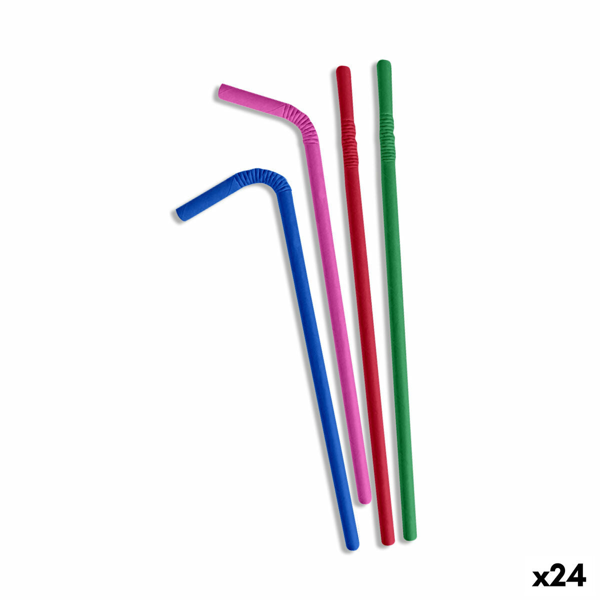 Straws Algon Cardboard Multicolour 25 Pieces 24 Units