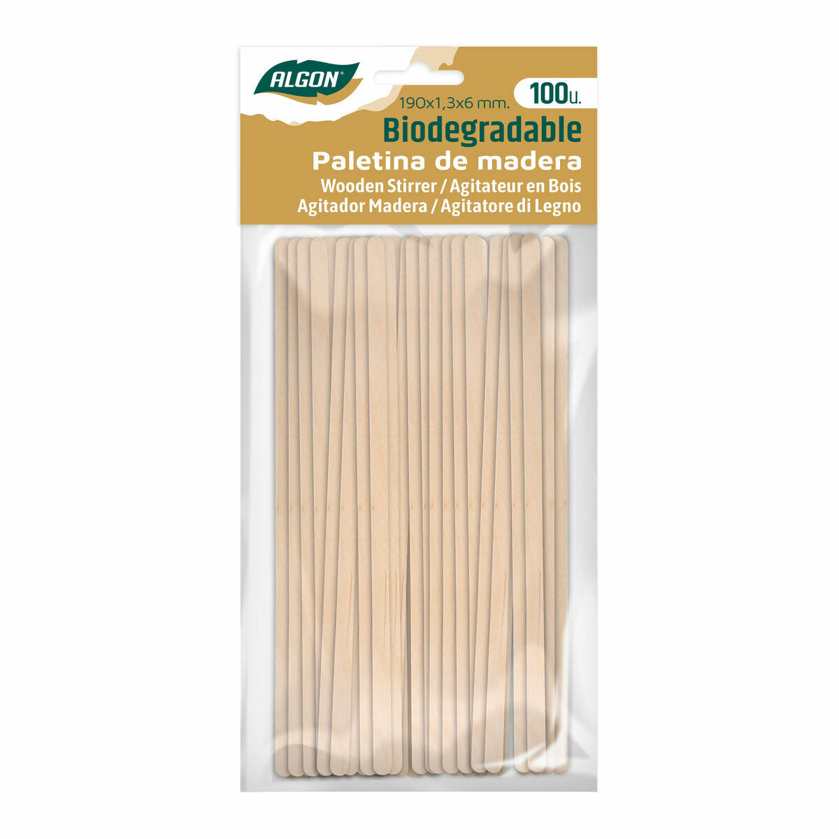 Kit of coffee stirrers Algon Wood 36 Units