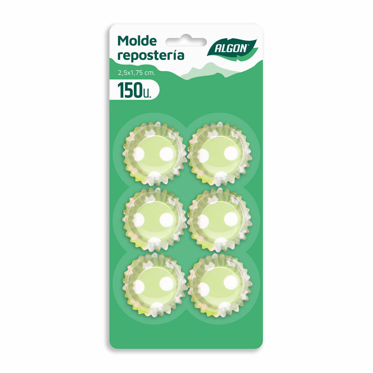 Muffin Tray Algon Green Spots Disposable (24 Units)