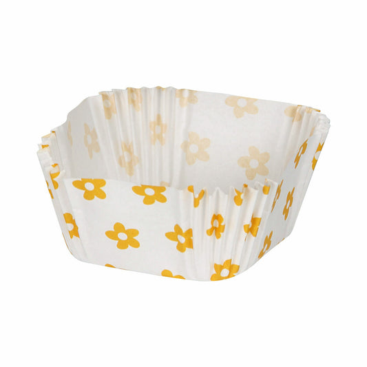 Muffin Tray Algon Yellow flower Disposable (24 Units)