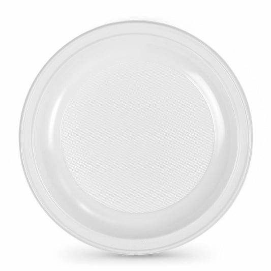 Set of reusable plates Algon Circular White Plastic 25 x 25 x 1,5 cm (12 Units)